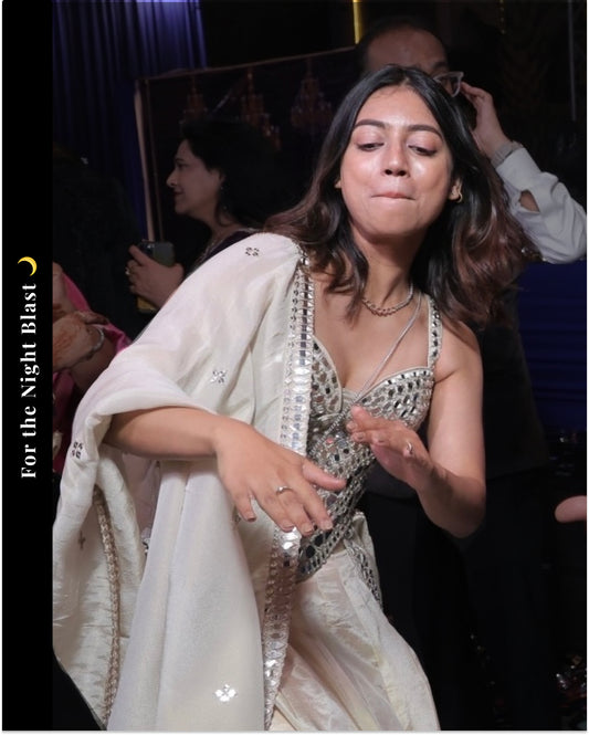 Tissue Mirrorwork Lehenga Set