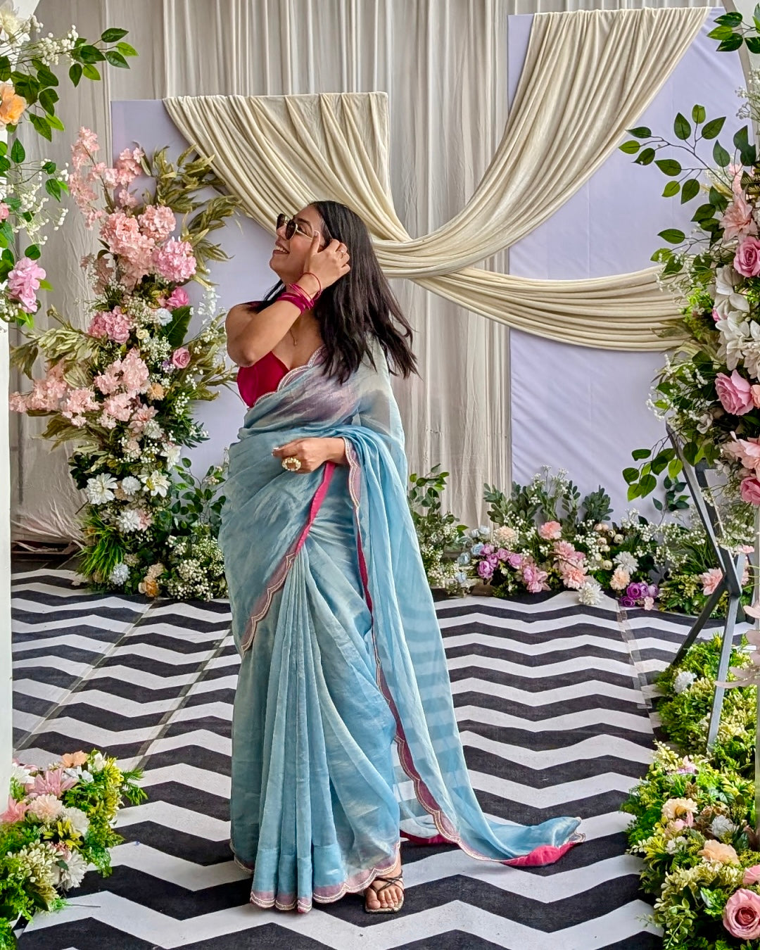 Powdered Blue Saree