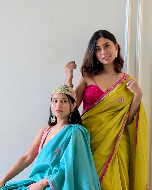 Chartreuse Green Saree