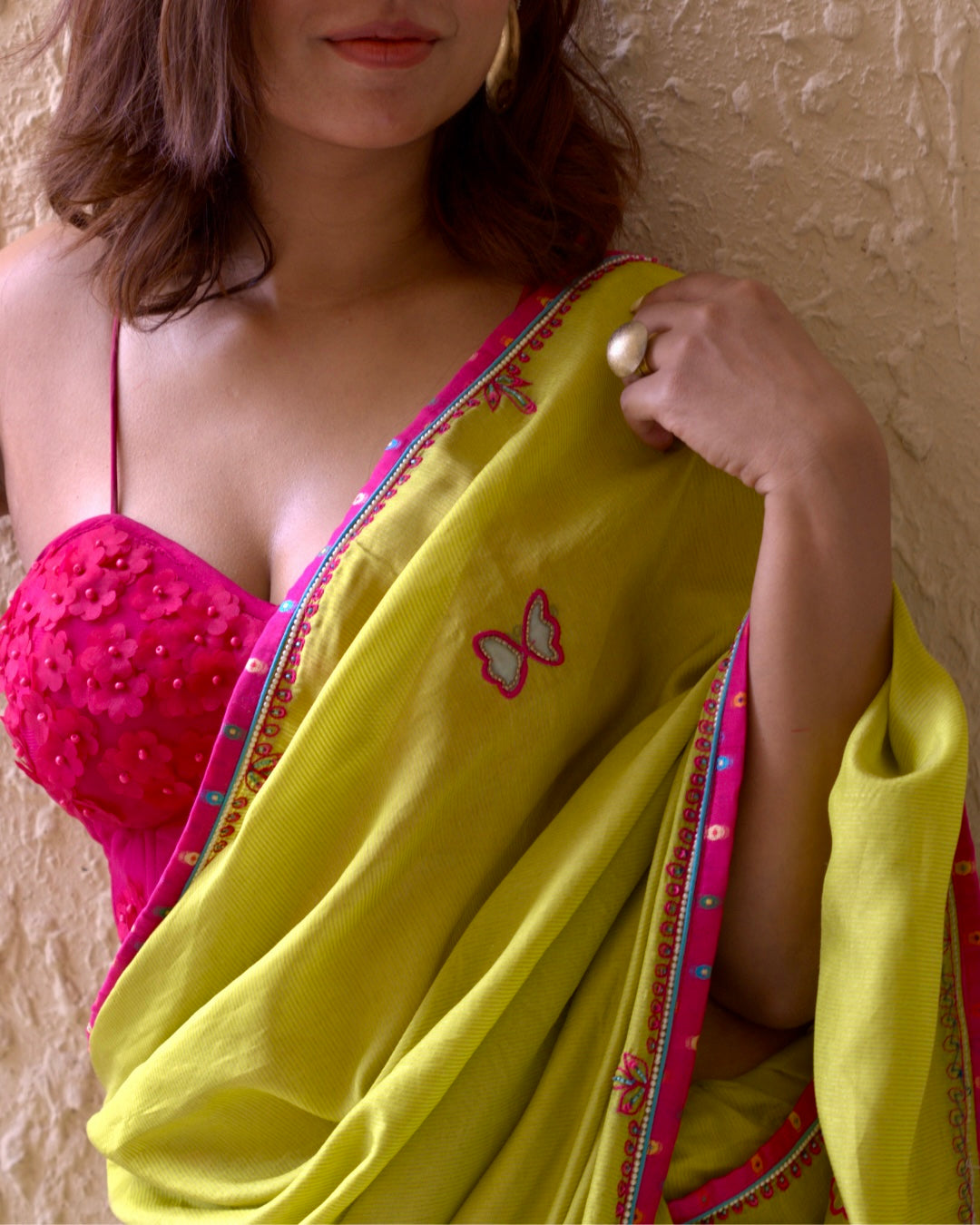 Chartreuse Green Saree