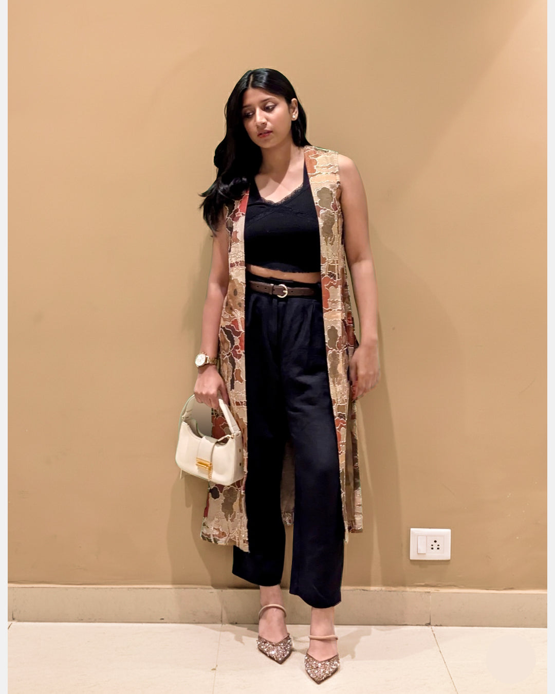 Tissue Zari Long Shrug – for effortless Festive Layer