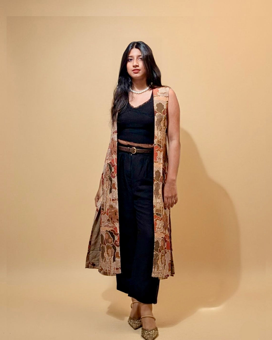 Tissue Zari Long Shrug – for effortless Festive Layer