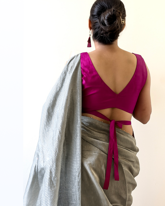 Charcoal Grey Saree