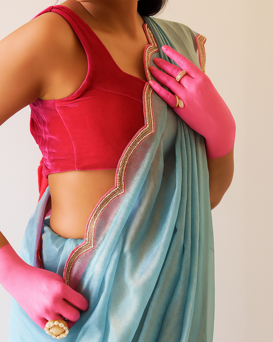 Powdered Blue Saree