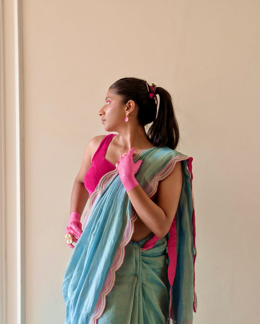 Powdered Blue Saree