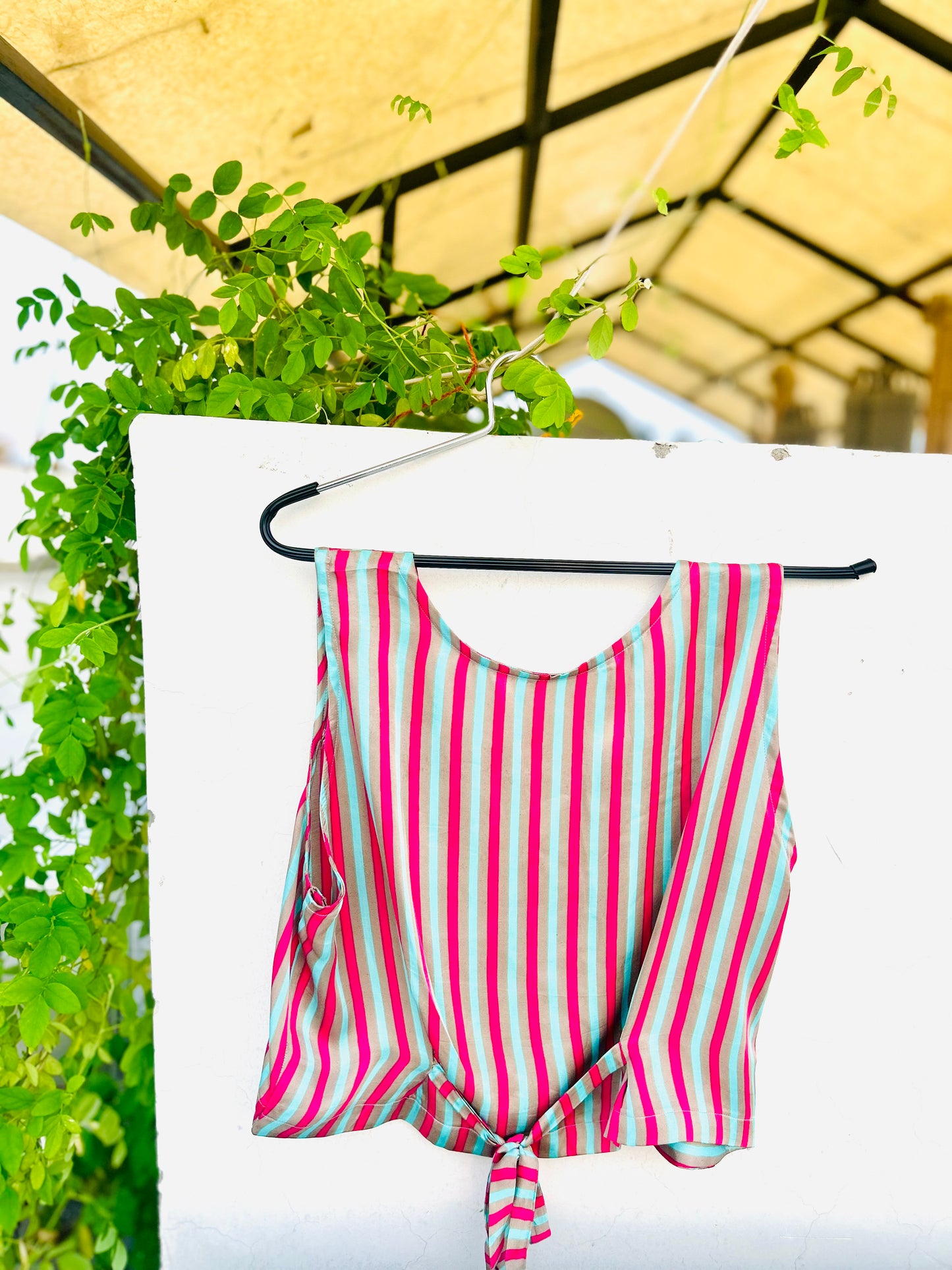 Blouse: Striped Satin Silk