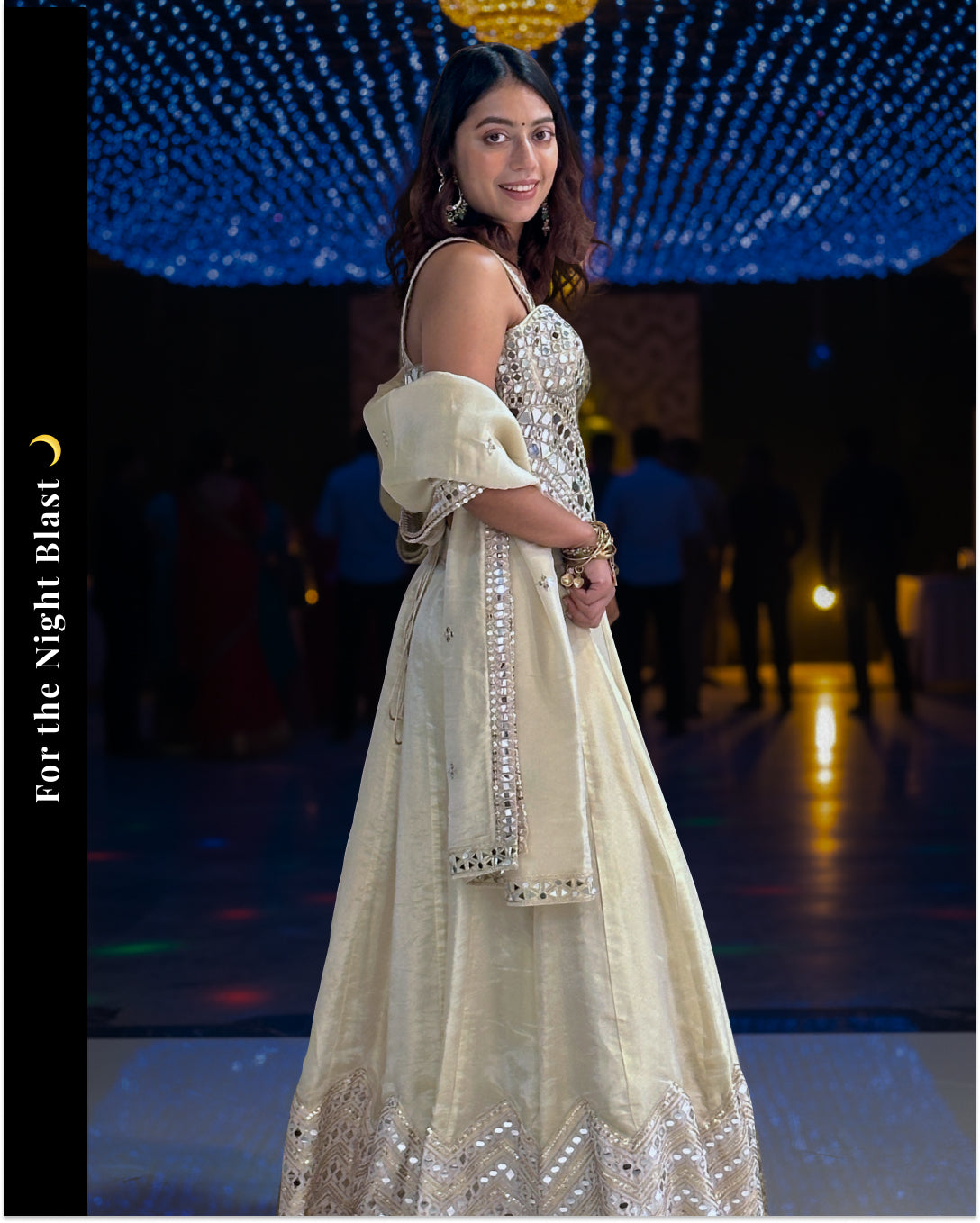 Tissue Mirrorwork Lehenga Set