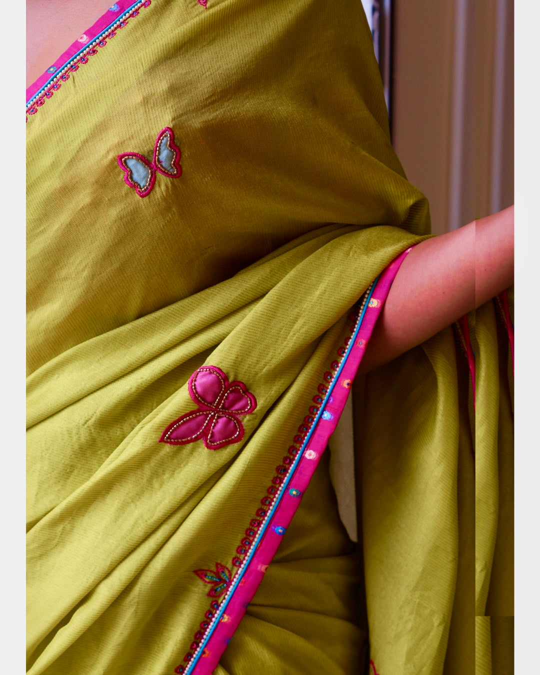 Chartreuse Green Saree